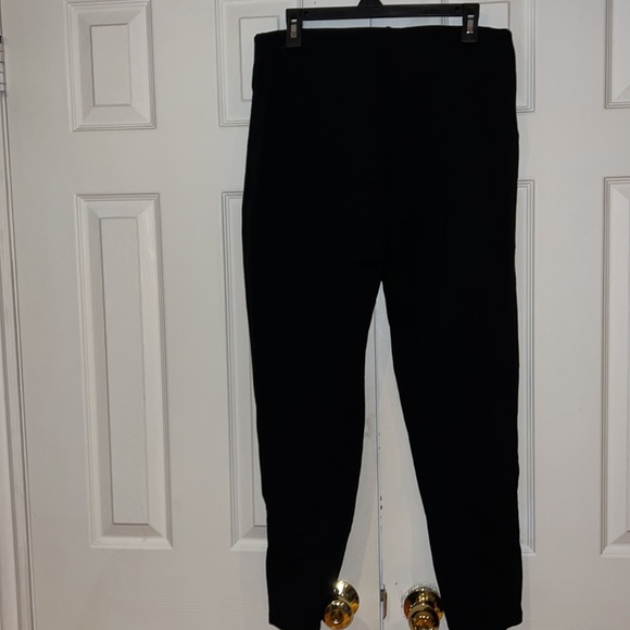 Tahari black tailored gold button military skinny dress pants Sz L - Picture 3 of 10